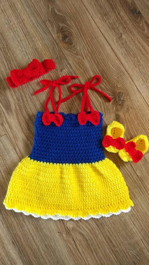 Stylish Crochet Frock Set - Size: 0M-4Y