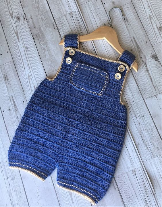 Handmade Crochet Baby Romper - Size: 0M-4Y