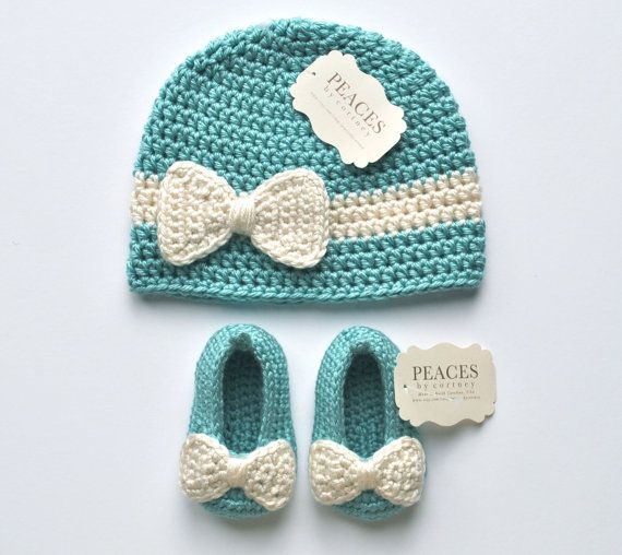 Handmade Crochet Cap and Booties Set