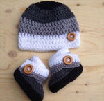 Handmade Crochet Cap and Booties Set