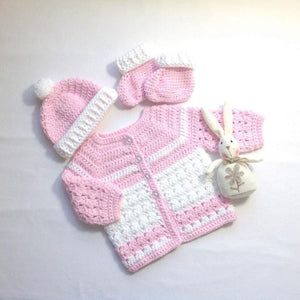 Handmade Crochet Baby Girl Outfit - Size: 0-3 Months