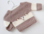 Handmade Crochet Baby Sweater - Size: 0-6 M