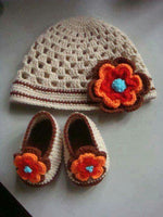 Handmade Crochet Cap and Booties Set