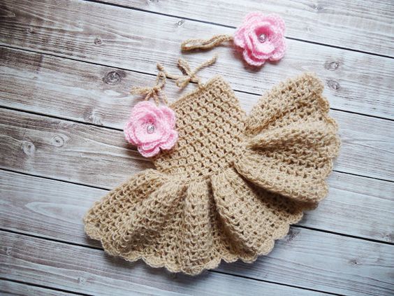 Stylish Crochet Frock - Size: 0M-4Y