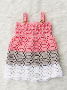 Stylish Crochet Frock - Size: 0M-4Y