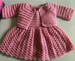 Super Warm Handmade Dress + Cardigan Set - Size 0M-3Y