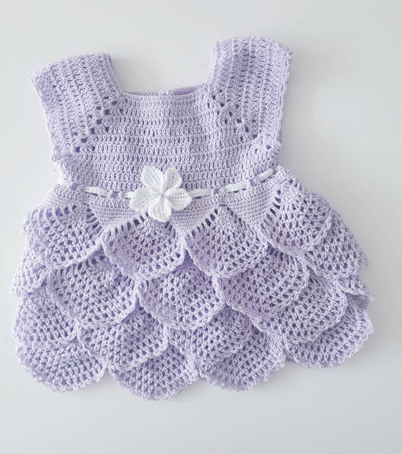 Crochet Baby Girl Dress - Size 0M-3 Years